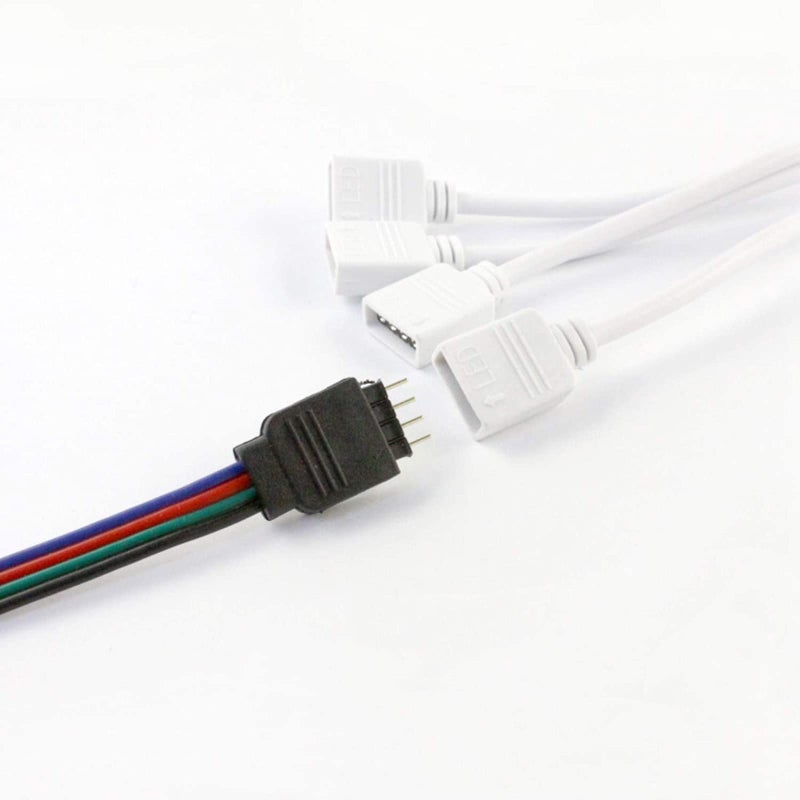 RGBZONE 4 Pins Splitter Cable Y-Splitter (Four Way) for 5050 3528 RGB LED Light Strip with 5 Male 4 Pin Plugs - Image 5